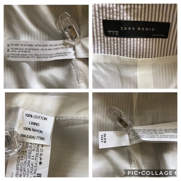 Zara White and Brown Cropped Blazer with Bow Front - Picture 7 of 7